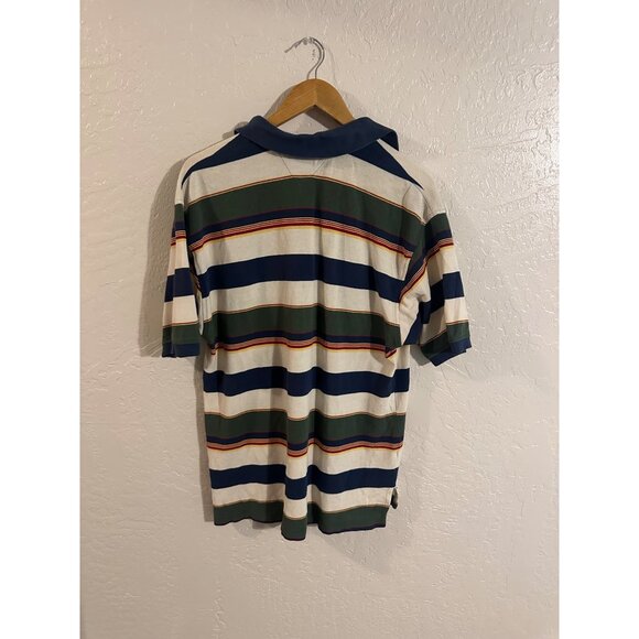 Tommy Hilfiger Vintage Y2K Striped Rugby Short Sleeved Collared Polo Shirt - Picture 9 of 9